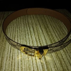 Michael Kors leather logo belt; reversible